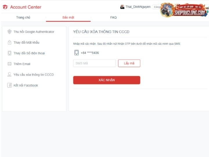 Hướng dẫn xóa CCCD khỏi tài khoản Garena Liên Quân an toàn và nhanh chóng xác minh mã về số điện thoại