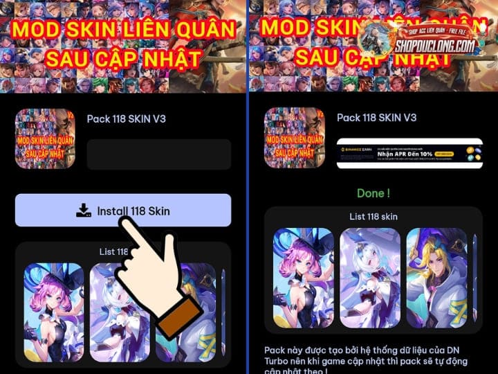Cách mod skin Liên Quân đơn giản, dễ thực hiện, ai cũng làm được Bước 4 - Kích hoạt skin và vào game kiểm tra